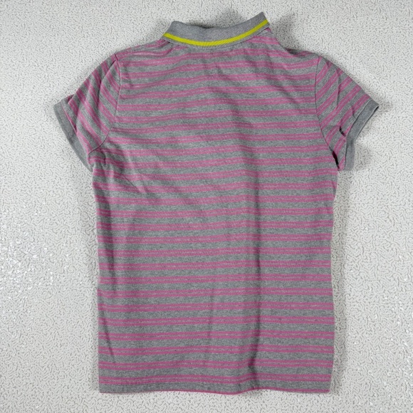 U.S. Polo Assn. Kids XL Striped Polo Shirt Gray Pink Short Sleeve - Picture 3 of 10